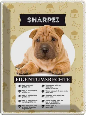 Zdjęcie produktu dla vianmo Blaszany znak 40x30 cm Sharpei Eigentumsrechte