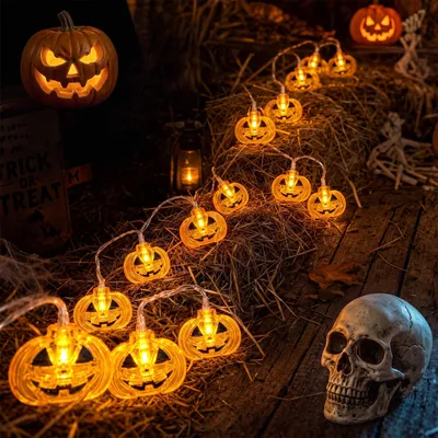 LED-Pumpen-Lichterkette, 20 LEDs, 3 m, Warmweiß, Halloween
