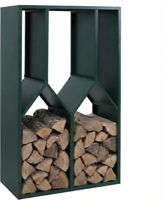 Produktbild von Brennholzlager HWC-P76, Kamin-/Feuerholzregal Holzlager Holzunterstand Outdoor Metall 160x95x50cm  grün