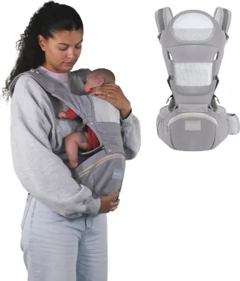 Immagine prodotto di Mobiclinic Kids, Marsupio, 6 in 1, Moley, Multiposizione, Pieghevole, Tasca con zip, Portabiberon, 0-36 mesi, Per neonati e bambini