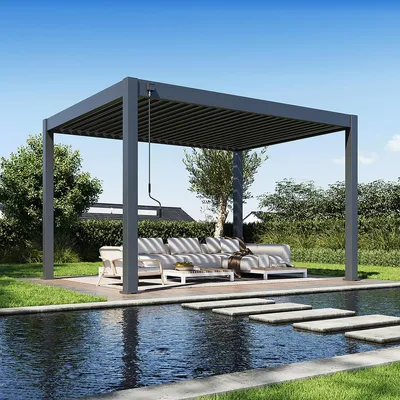 Produktbild von Weide Deluxe Plus Pergola Voll-Aluminium 3x4m mit Lamellendach freistehend anthrazit