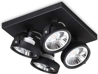 Produktbild von Moderne Deckenleuchte Konig Metall Schwarz 4X10W Gu10 3000K Warmes Licht
