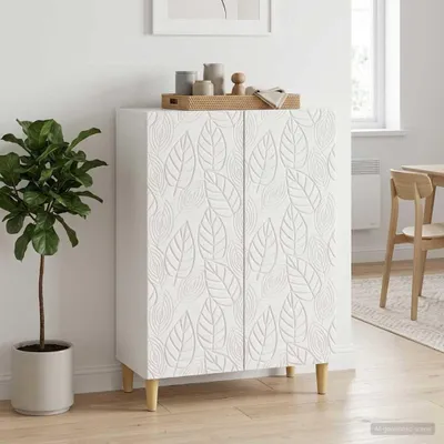 Zdjęcie produktu dla Komoda vidaXL, biała, z połyskiem, 66 x 34,5 x 90 cm, materiał drewnopochodny