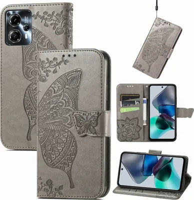 Produktbild von König Design Hülle kompatibel mit Kunstleder Handyhülle - Handy Case Grau