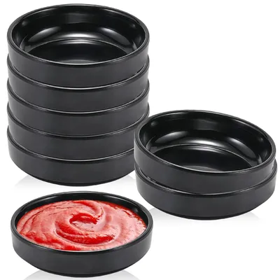 Dipschalen 8 Stück, 8,7 cm, schwarz, rund, stapelbar