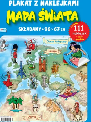 Zdjęcie produktu dla Weltkarte. Faltposter mit Aufklebern. Erschienen 2024.
