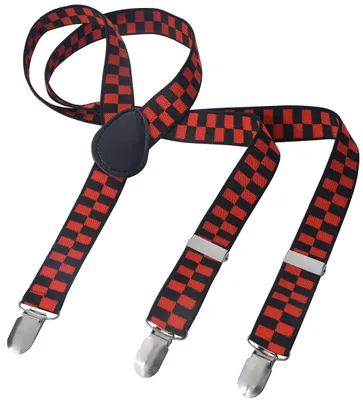 Produktbild von Hosentraeger Y Form schmal  Rot Schwarz Gitter