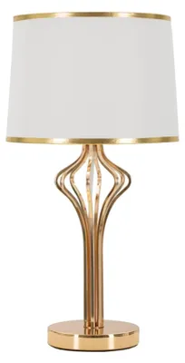 Zdjęcie produktu dla Lampa stołowa o Ferretti Slimmy, gwint E27, średnica 28 cm, wysokość 53 cm, kolor: biały, elementy złote