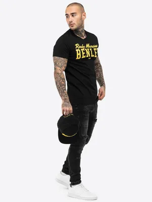 Produktbild von BENLEE Rocky Marciano Herren T-Shirt Trägerhemd Promo Shortsleeve Logo, Schwarz, M, 195041