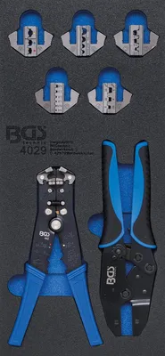 Produktbild von BGS 4029 1/3 Werkstattwageneinlage: Crimp- & Abisolierzangen, 12-tlg.