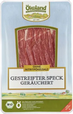 Produktbild von Ökoland Gestreifter Speck in Scheiben -- 100g