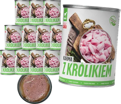 Produktbild von Tuftuf | Feuchte Nahrung für Hunde - 12x400g - Kaninchenfleisch - 75% Feuchtigkeit - Nassfutter für Hunde