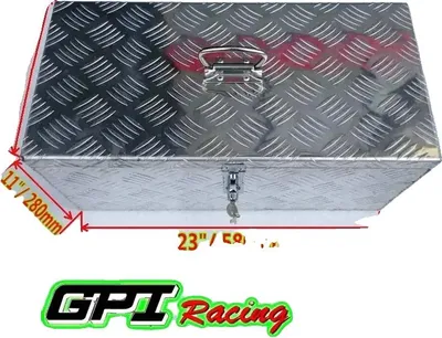 Obrázok produktu pre Skriňa na náradie, hliníková zliatina, 580 mm x 280 mm x 240 mm, kompatibilná s pickupmi, T-zámok s kľúčom, montáž pod podvozok