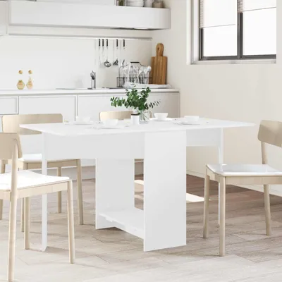 Productafbeelding van Maison Exclusive - Eettafel, 138 x 70 x 73,5 cm, houtvezel, wit, rechthoekig
