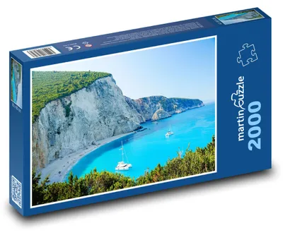 Produktbild von Puzzle 2000 Strand mit Klippen und Booten - martinpuzzle
