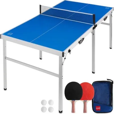 Zdjęcie produktu dla Stół do tenisa stołowego – do użytku wewnątrz i na zewnątrz – składany – 183 x 91 cm – niebieski