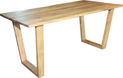 Produktbild von Esstisch Baumkante massiv Akazie natur 140 x 80 V-Holzgestell naturfarben GIRONA