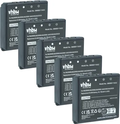 Produktbild von vhbw 5x Akku Ersatz für HBC BA209000, BA209060, BA209002, BA209001 für Industrie-Funkfernsteuerung Fernbedienung (700 mAh, 6 V, NiMH) - Schwarz