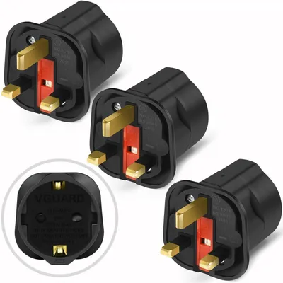 Productafbeelding van EU naar UK Reisstekker Adapter, [3-pack] - zwart, 3250W