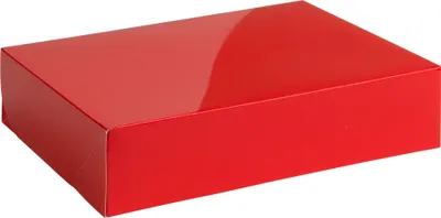 Productafbeelding van Geschenkdoos met glanzende laminering, dubbele vouwdoos, formaat 30x22x7 cm, rood, 10 stuks.