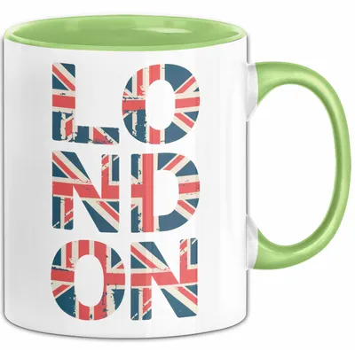 Produktbild von England Flagge London Tasse Geschenk Lustige Geschenkidee Spruch (Grün)