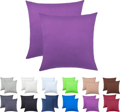 Produktbild von 2er Set Kissenbezüge Kissenhüllen 100% Baumwolle 40x40 cm Lila