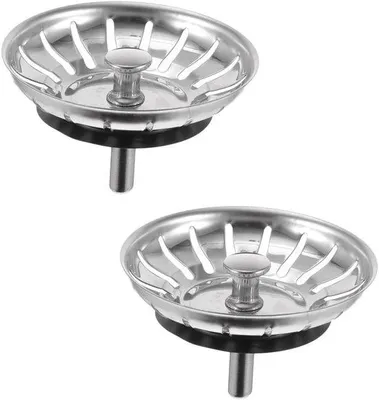Produktbild von 2 Stück Edelstahl-Küchen-Abflussstopper, universell für Spülbecken, Anti-Verschleiß-Rost, schnell abdrehbar, Küche, Durchmesser 78 mm