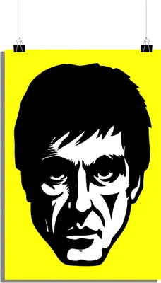 Zdjęcie produktu dla Plakat Al Pacino - Plakat filmowy - Plakat Scarface - Plakat abstrakcyjny - 51x71cm - Idealny do oprawienia w ramę
