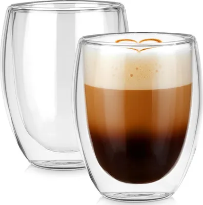 Image de Vilde | Verres thermos - 2 pièces - 370 ml - Double paroi - Pour le café et le thé - En verre - Résistant à la chaleur