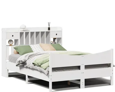 Produktbild von vidaXL Massivholzbett ohne Matratze Weiß 160x200 Kiefernholz