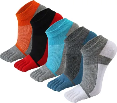 Produktbild von Zehensocken, Fünf-Finger-Socken aus Baumwolle Zum Laufen für Männer und Frauen, 5 Paar