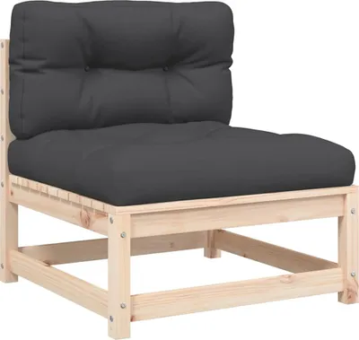 Produktbild von vidaXL Gartensofa ohne Armlehnen mit Kissen Massivholz Kiefer