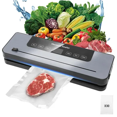 Immagine prodotto di Solidchoice - Sigillatrice sottovuoto 6-in-1 con tagliacibo e 30 sacchetti sottovuoto