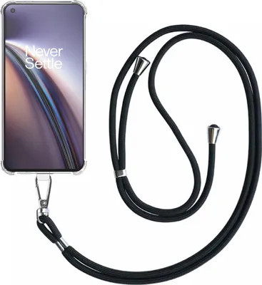 Immagine prodotto di Custodia per telefono adatta a OnePlus Nord CE trasparente antiurto con cordino universale staccabile - Cover Case in silicone antiurto con cordino - Smartphonics