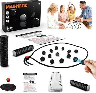 Obrázok produktu pre Magnetická strategická hra Čierne kamene – 20 magnetov + šnúra + vrecúško