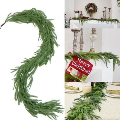 Künstliche Norfolk Tannengirlande 2 m, grün, lebensecht für Weihnachten