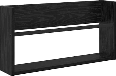 Zdjęcie produktu dla Regał na gazety z półką Czarny Dąb 60 x 12 x 30 cm
