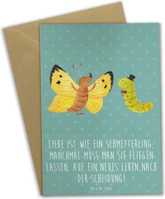 Produktbild von Mr. & Mrs. Panda Grußkarte Scheidung Neuanfang - Meeresbrise - Geschenk, einladungskarten, weihnachtskarten, hochzeitskarten, Heirat, Unterstützung, Geschenke, Heiraten