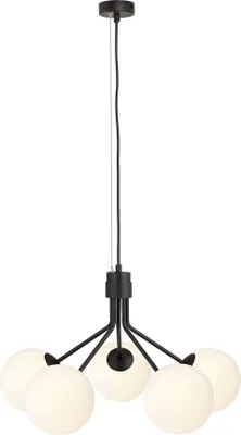 Immagine prodotto di Lampadario Emibig 5xE14 40W NOVA 5 NERO/OPAL 1138/5