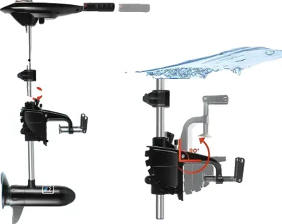 Obrázek produktu pro Elektrický přívěsný trollingový motor, tah 65 lbs, napájení 12V, černý