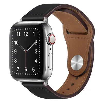 Produktbild von Techsuit Uhrenarmband (W033) für Herren – Apple Watch 1/2/3/4/5/6/7/8/SE/SE 2 (38/40/41 mm) – schwarz
