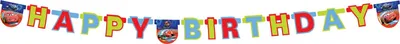 Happy-Birthday-Girlande, Autos, 1,8 m, Karton