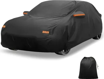 Produktbild von Autoabdeckung fš¹r Hyundai Sonata Limousine 210D-PU Outdoor Vollabdeckung Autoabdeckung Alle Wetter Wasserdicht Sonne Regen Schnee Schutz mit Fahrertš¹r Rei?verschluss Schwarz