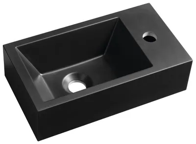Produktbild von Sapho AMAROK Gussmarmor-Waschtisch 40x22cm, rechts, schwarz matt