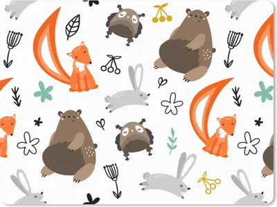 Produktbild von MuchoWow® Mauspad Mousepad Tiere - Wald - Muster 23x19 cm - Mousepads - Maus Mat - Pad - Mausunterlage - Schreibtischunterlage - Mauspad