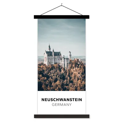 Produktbild von MuchoWow® Textilposter Deutschland - Wald - Architektur 90x180 cm mit schwarzem Rahmen - Dekoration Wohnzimmer