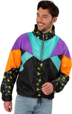 Produktbild von Smiffys - "80s" Windjacke - Herren/Damen Uni SM2886 (XS) (Bunt)