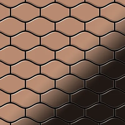 Produktbild von Mosaik Fliese massiv Metall Titan hochglänzend kupfer 1,6mm stark Karma-Ti-AM