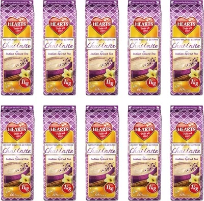 Produktbild von HEARTS Chai Latte 40 x 1kg - Vorteilspack - Instant Milchtee Pulver für Weihnachtsmarkt