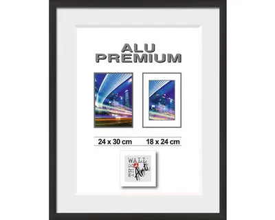Produktbild von Bilderrahmen Alu Duo schwarz 24x30 cm